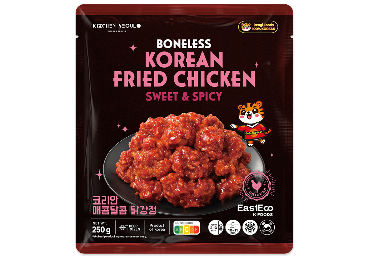 Koreaanse gefrituurde kip, zoet en pittig