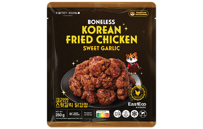 Koreaanse gefrituurde kip met zoete knoflook